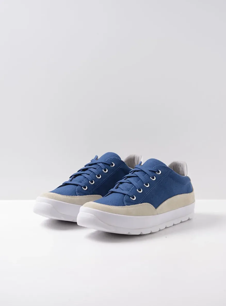 Babati - blauw canvas/suede