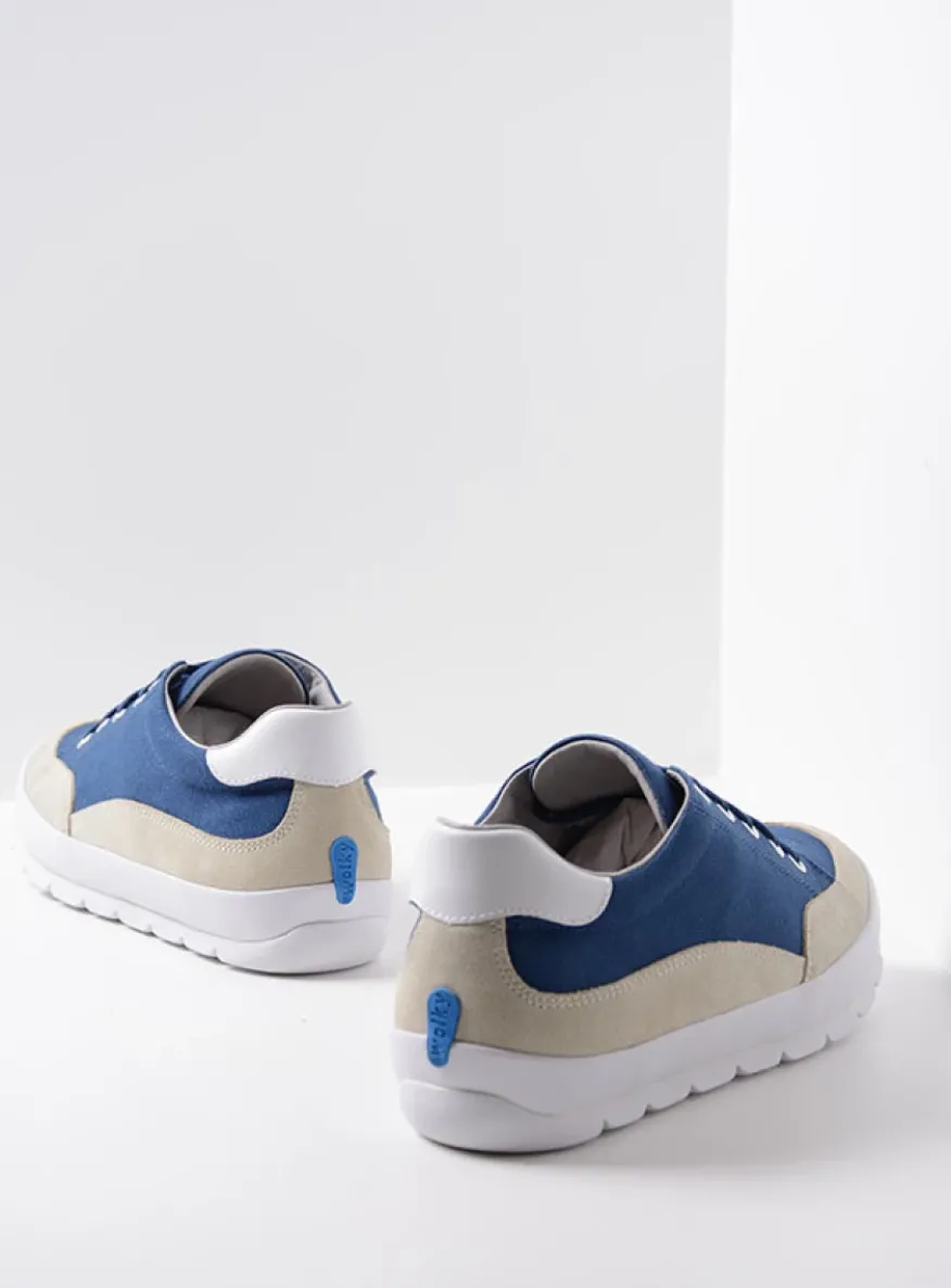 Babati - blauw canvas/suede