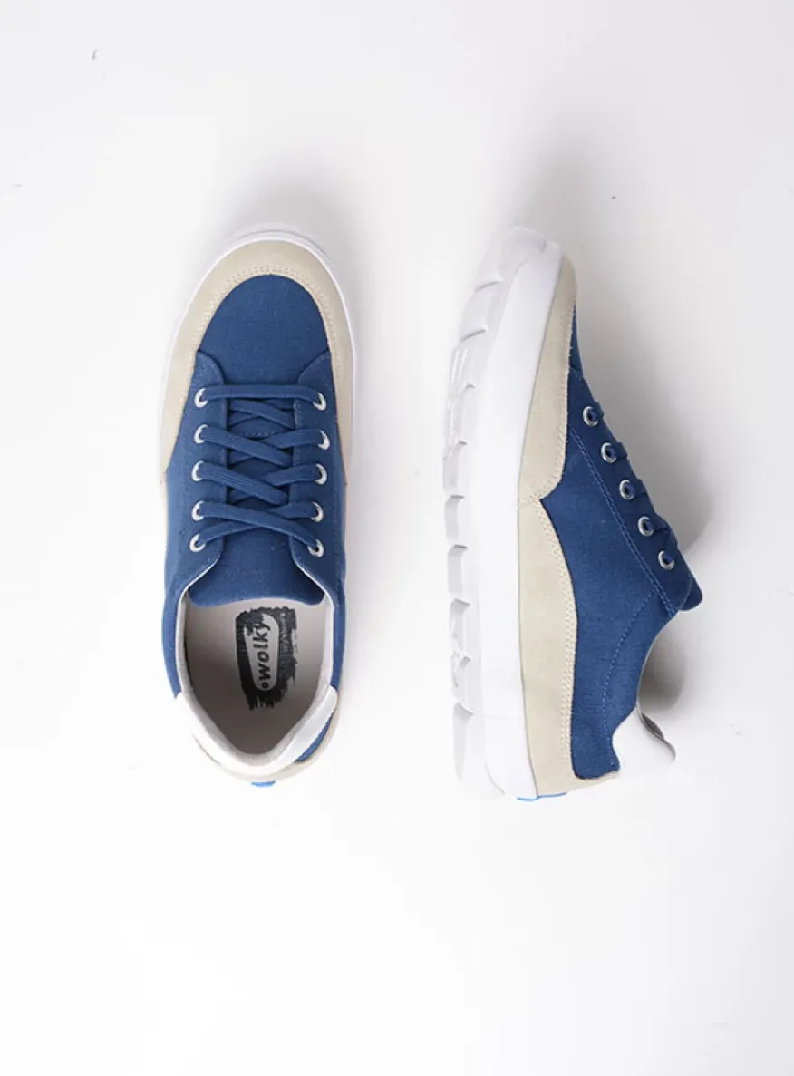 Babati - blauw canvas/suede