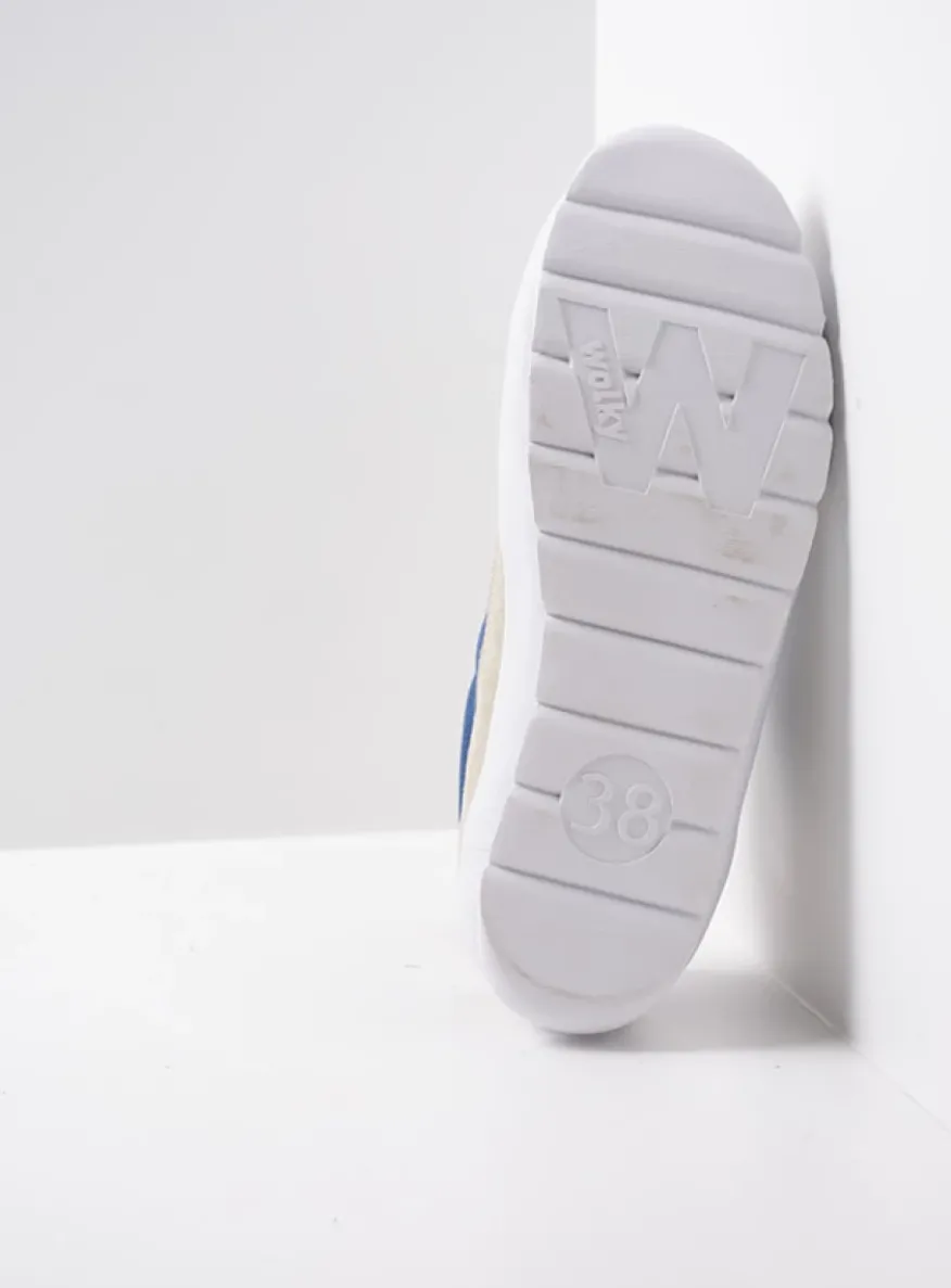 Babati - blauw canvas/suede