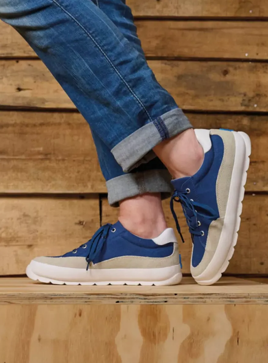 Babati - blauw canvas/suede