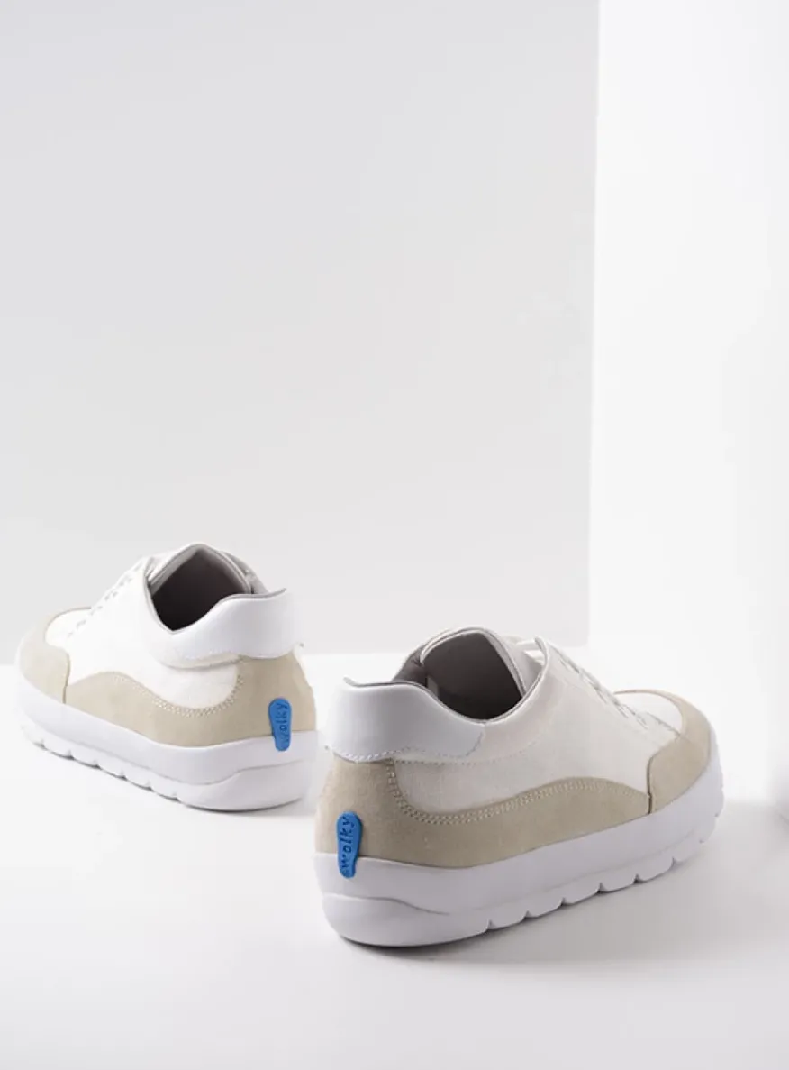Babati - ijswit canvas/suede