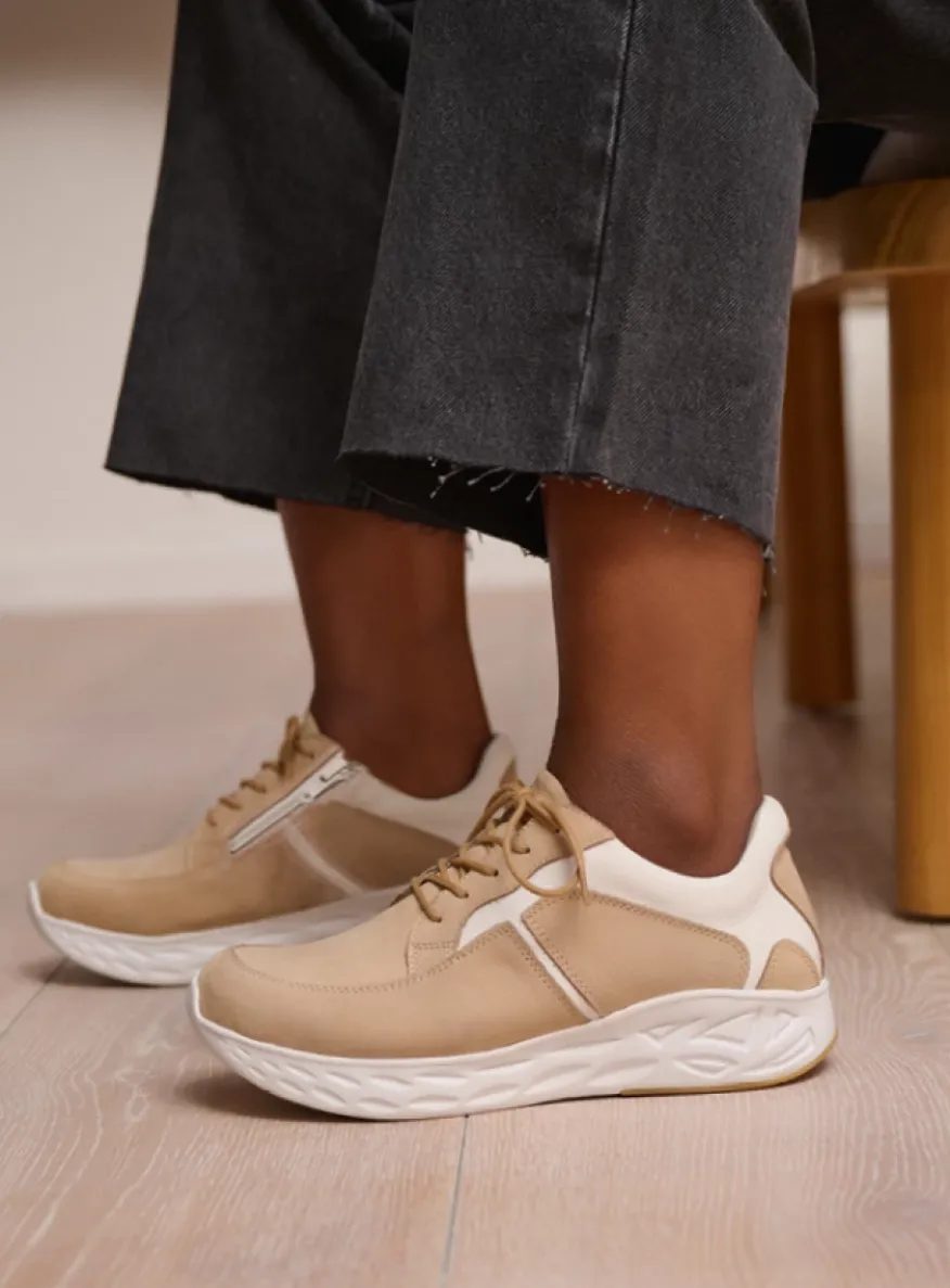 Bounce - beige-wit nubuck