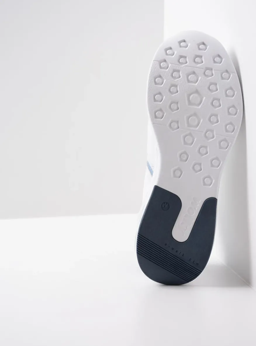 Bounce - wit/blauw leer