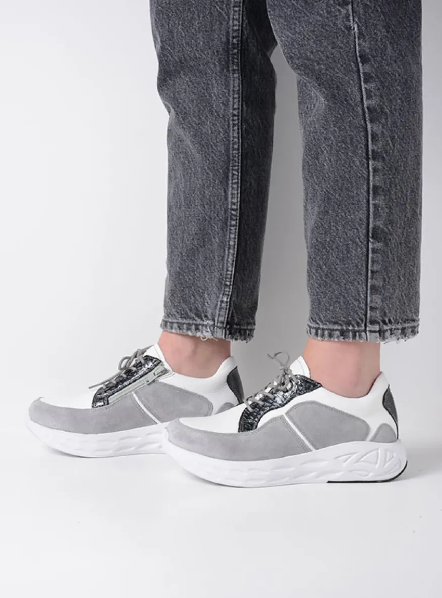 Bounce - wit/grijs combi leer