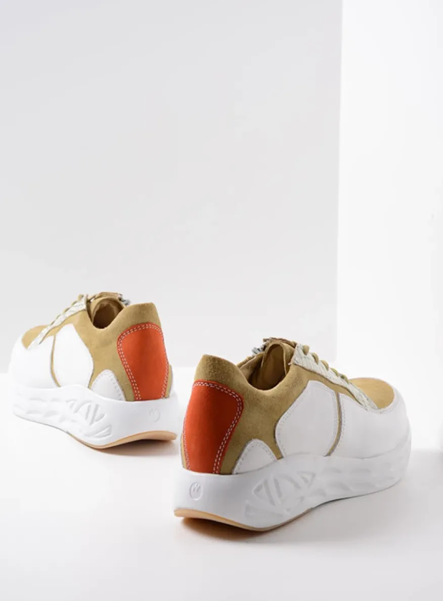 Bounce - wit/groen combi leer