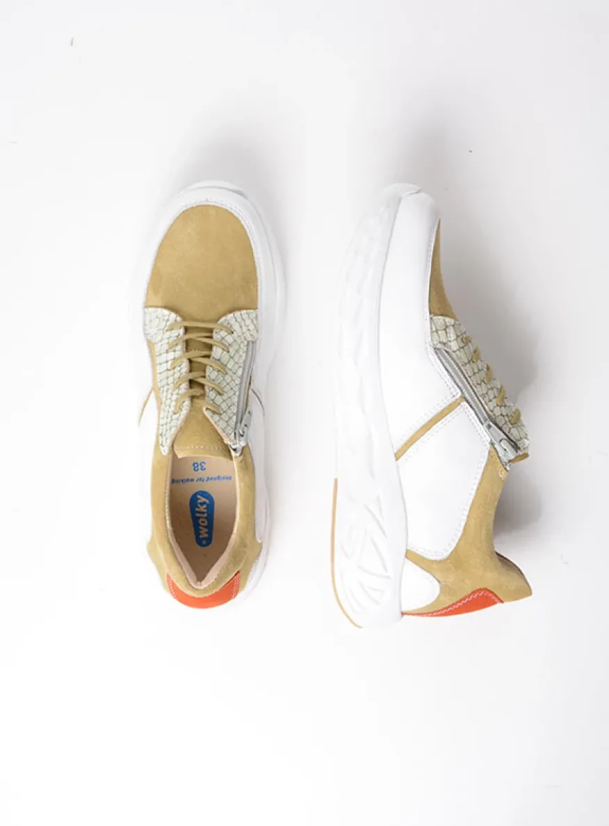 Bounce - wit/groen combi leer