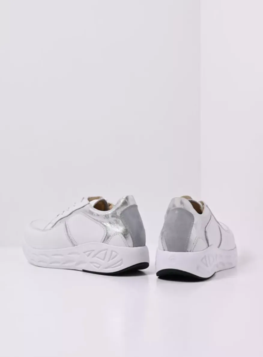 Bounce - wit/zilver leer