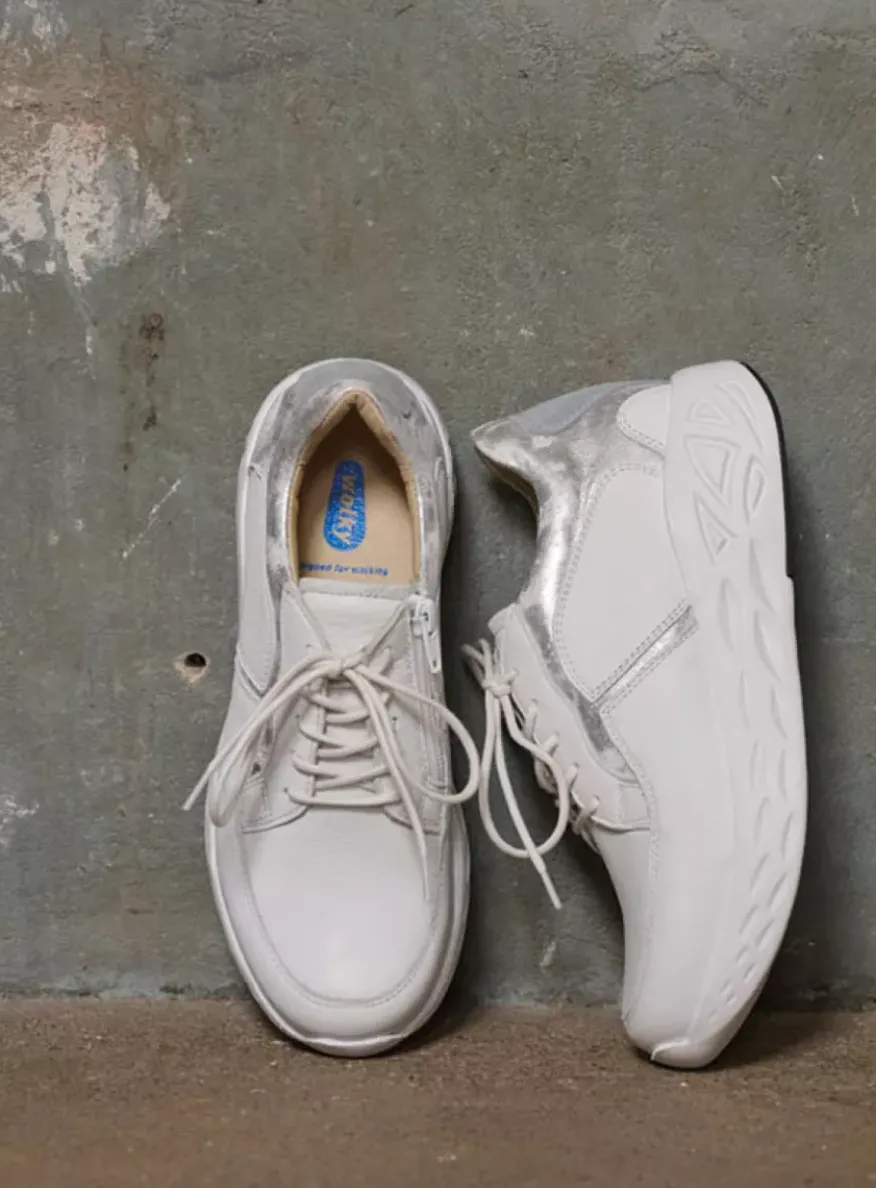 Bounce - wit/zilver leer