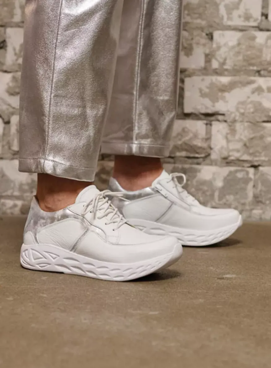 Bounce - wit/zilver leer