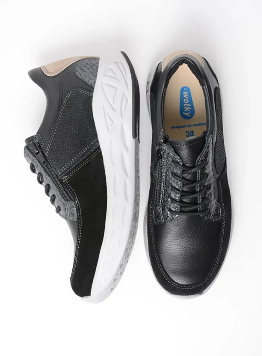 Bounce - zwart combi leer