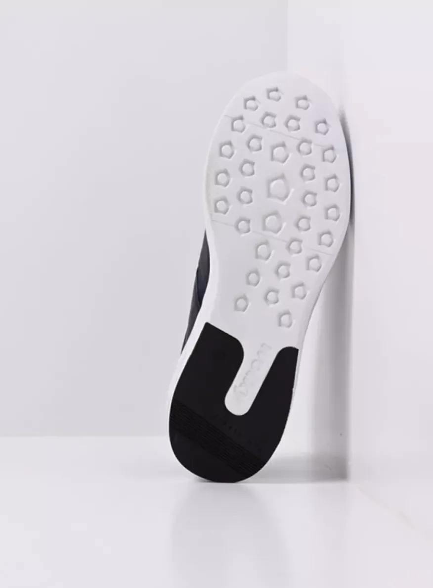 Bounce Men S2F - denim combi stretch leer