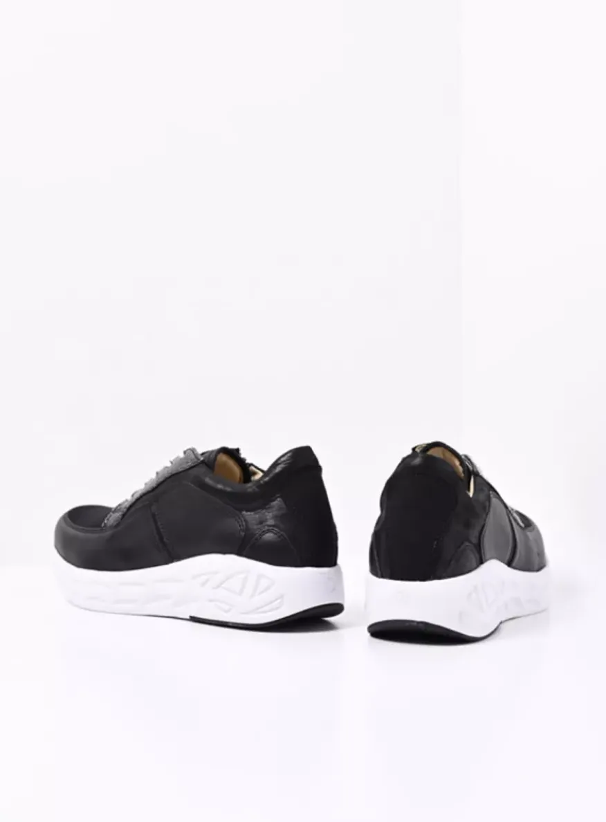 Bounce S2F - zwart/wit combi stretch leer