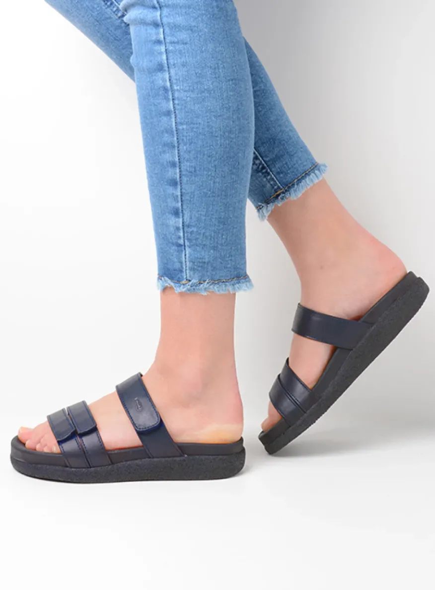 Cirrus - donkerblauw leer