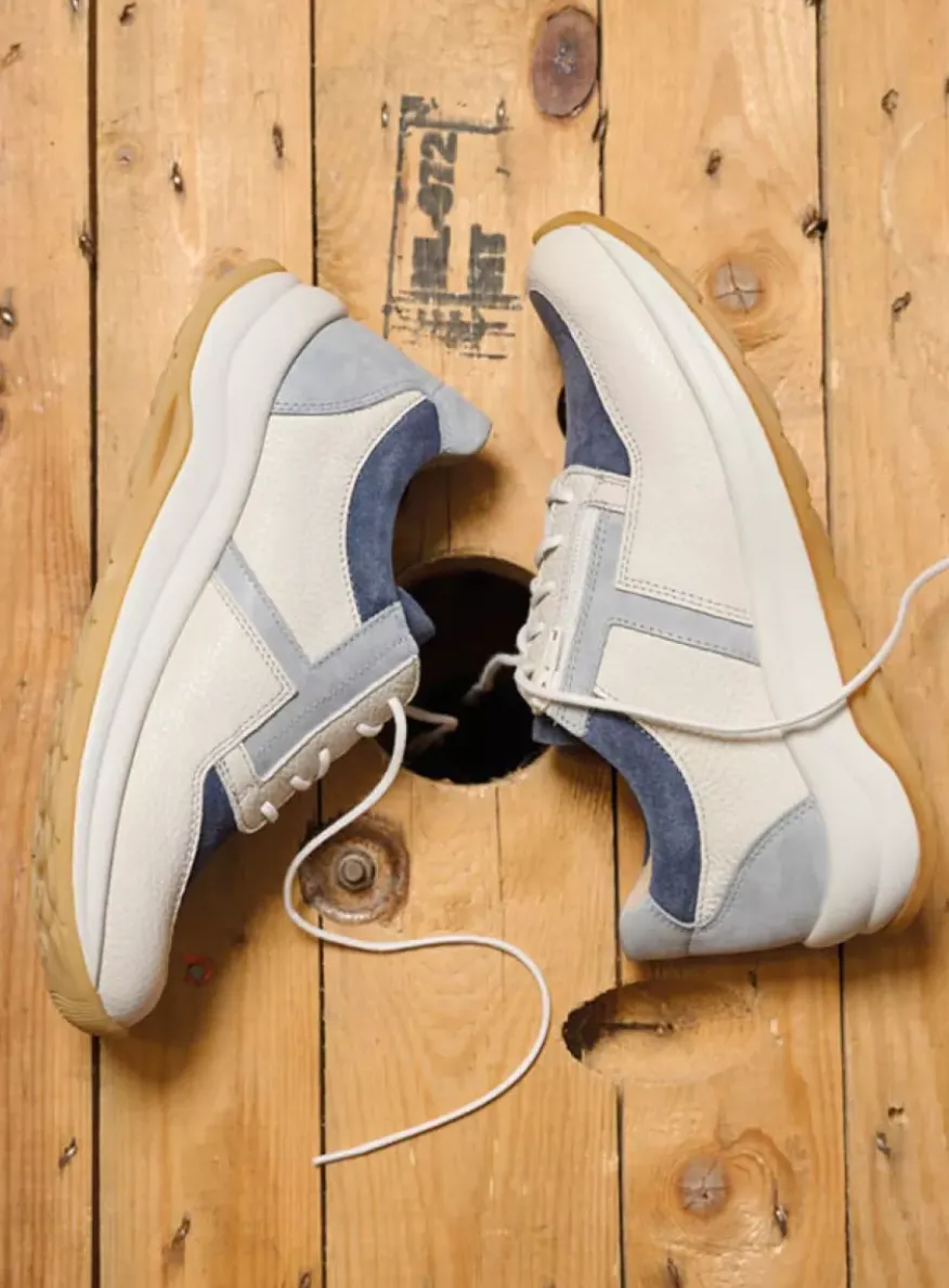 Comrie - gebroken wit/jeans leer