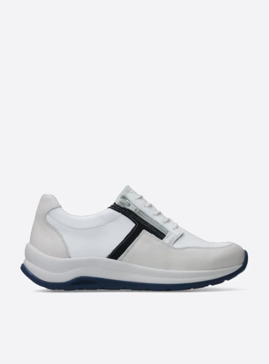 Comrie - wit/denim combi leer