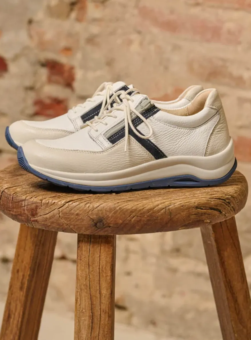 Comrie - wit/denim combi leer