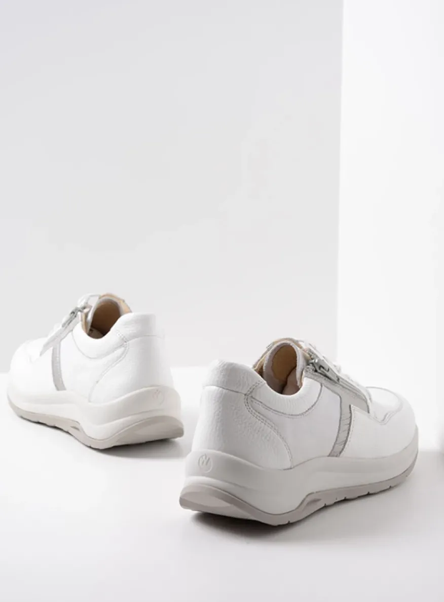 Comrie - wit/zilver combi leer