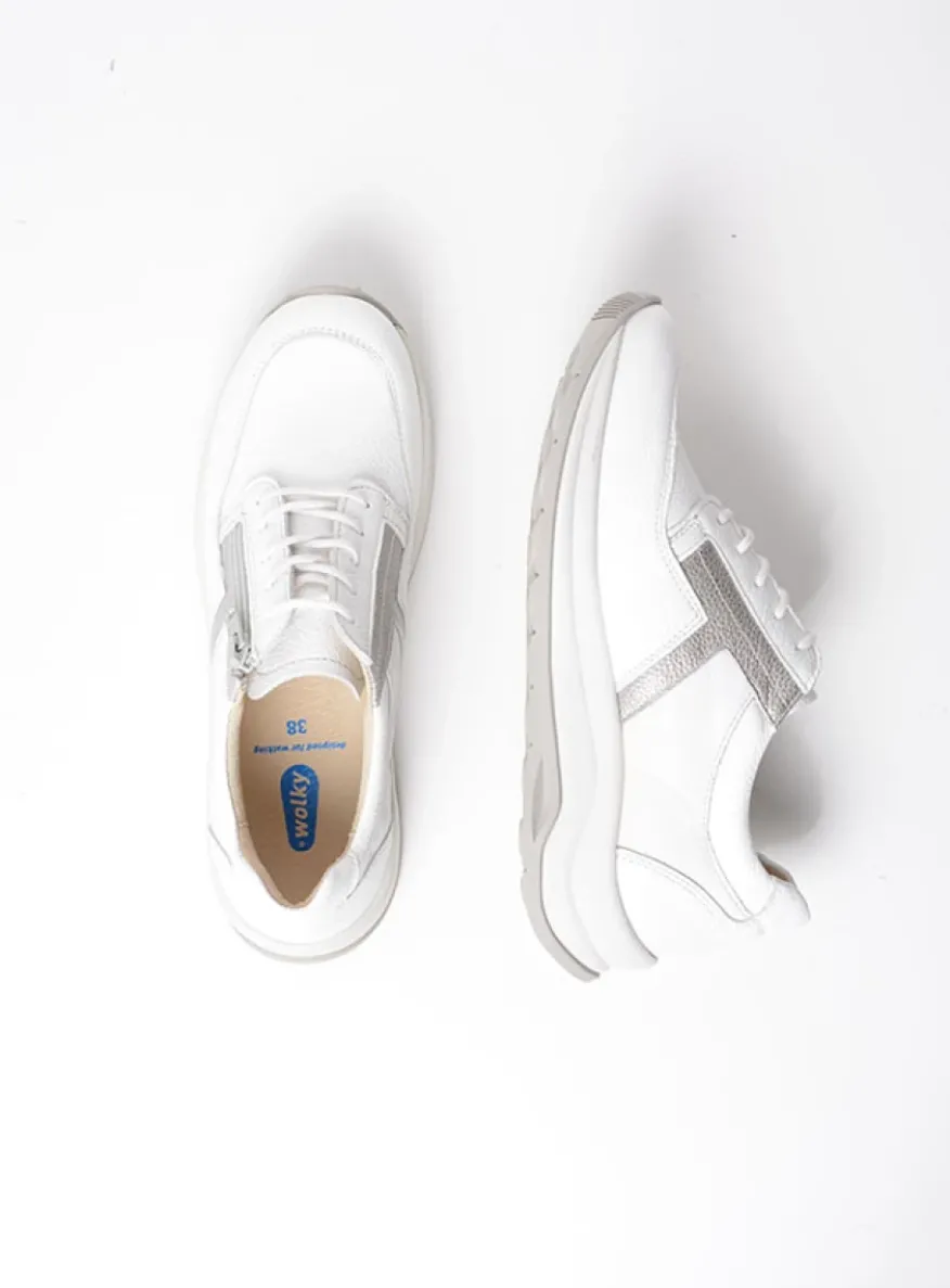 Comrie - wit/zilver combi leer