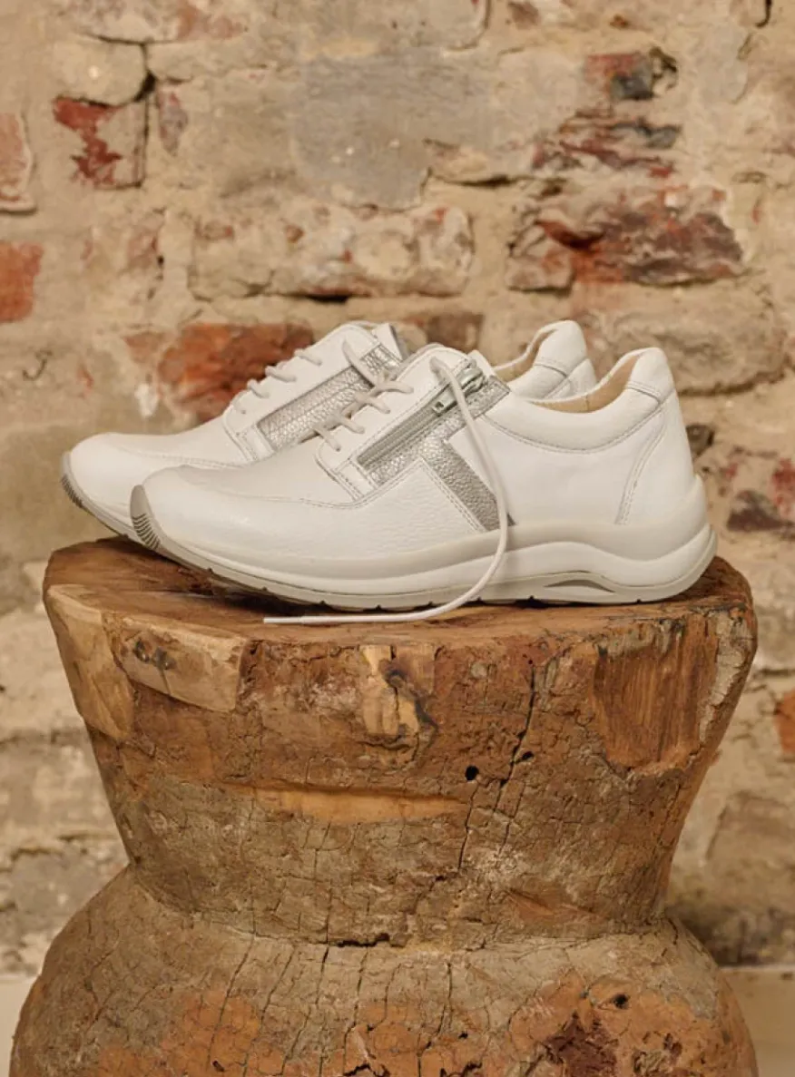 Comrie - wit/zilver combi leer