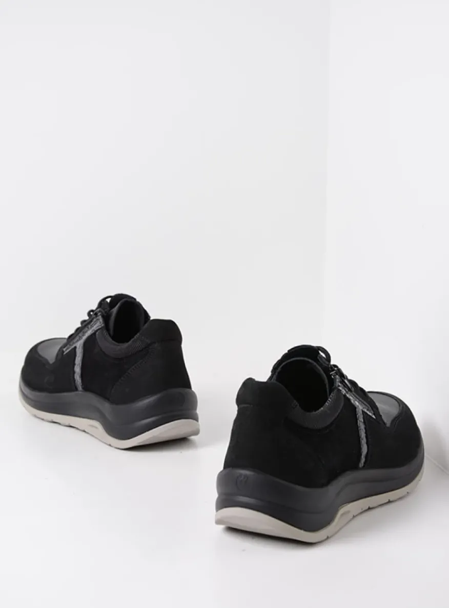 Comrie - zwart combi leer