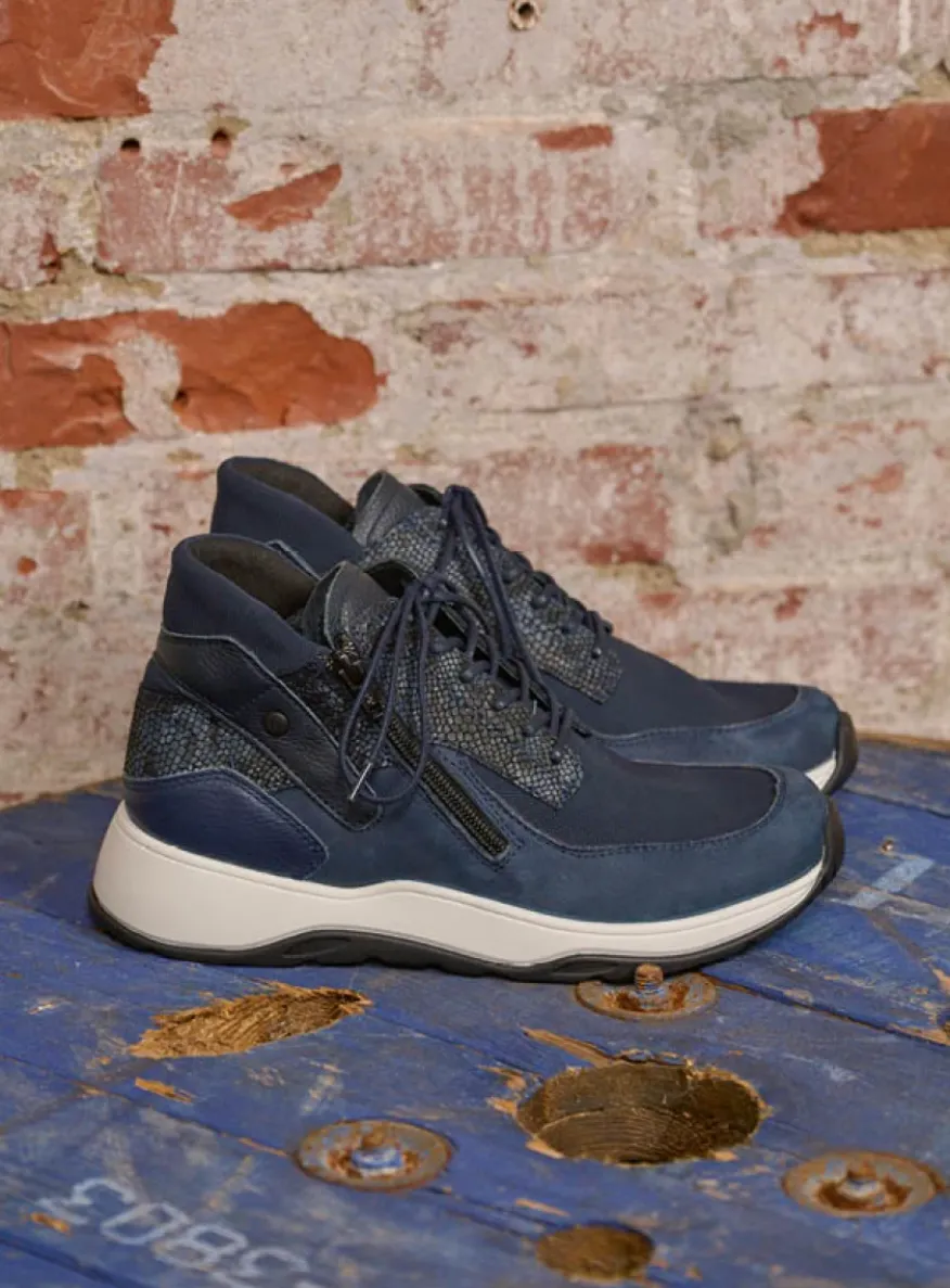 Crown S2F - blauw stretchleer