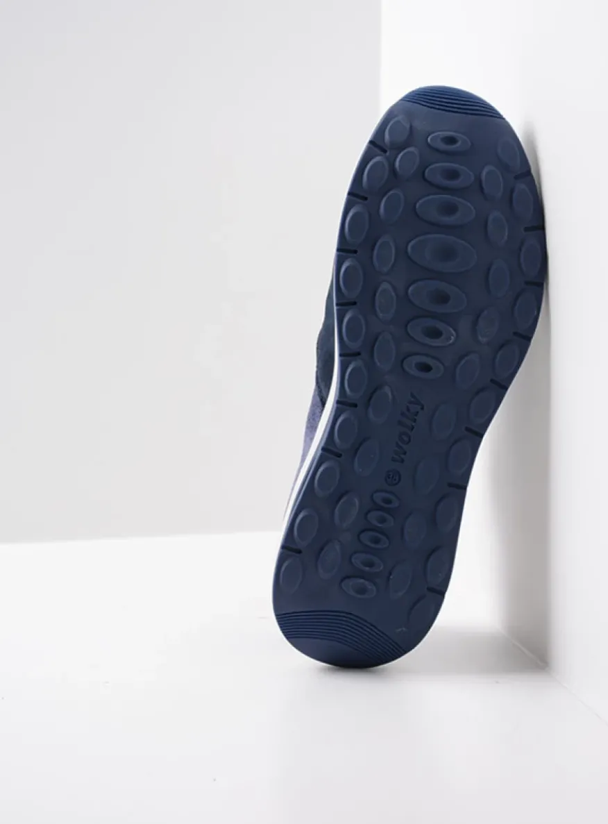 Cupar - denim combi leer