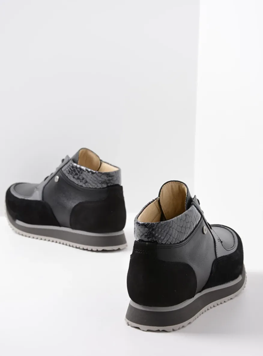 e-Boot - zwart combi leer