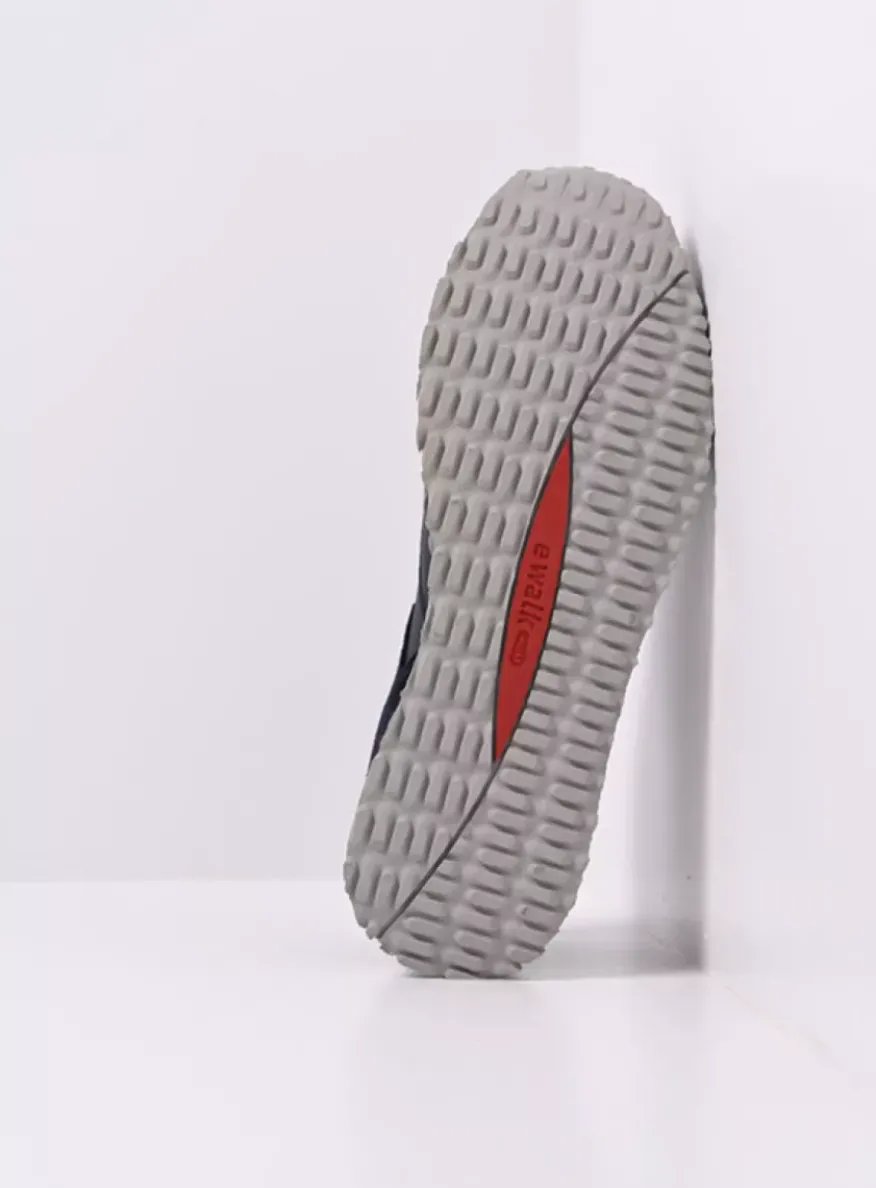 e-Go Men - blauw combi stretch leer