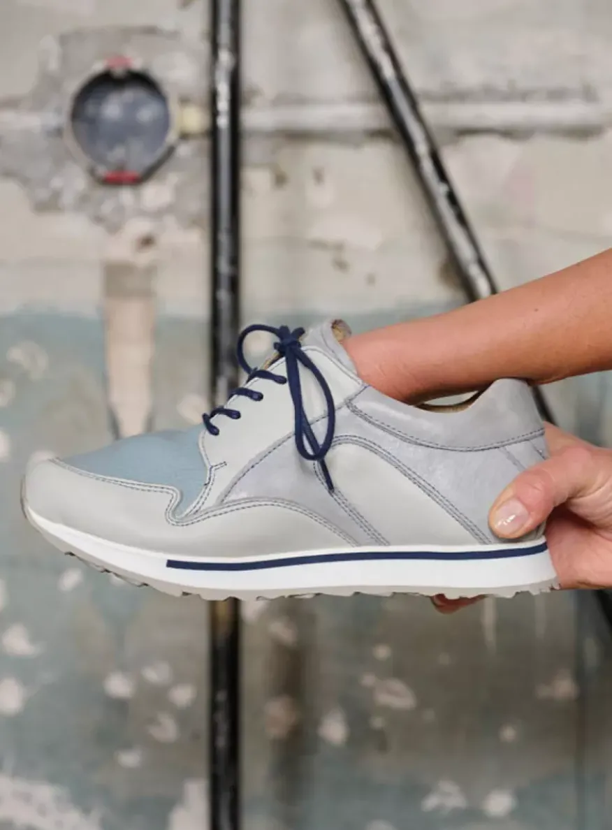 e-Go S2F - blauw combi stretch leer