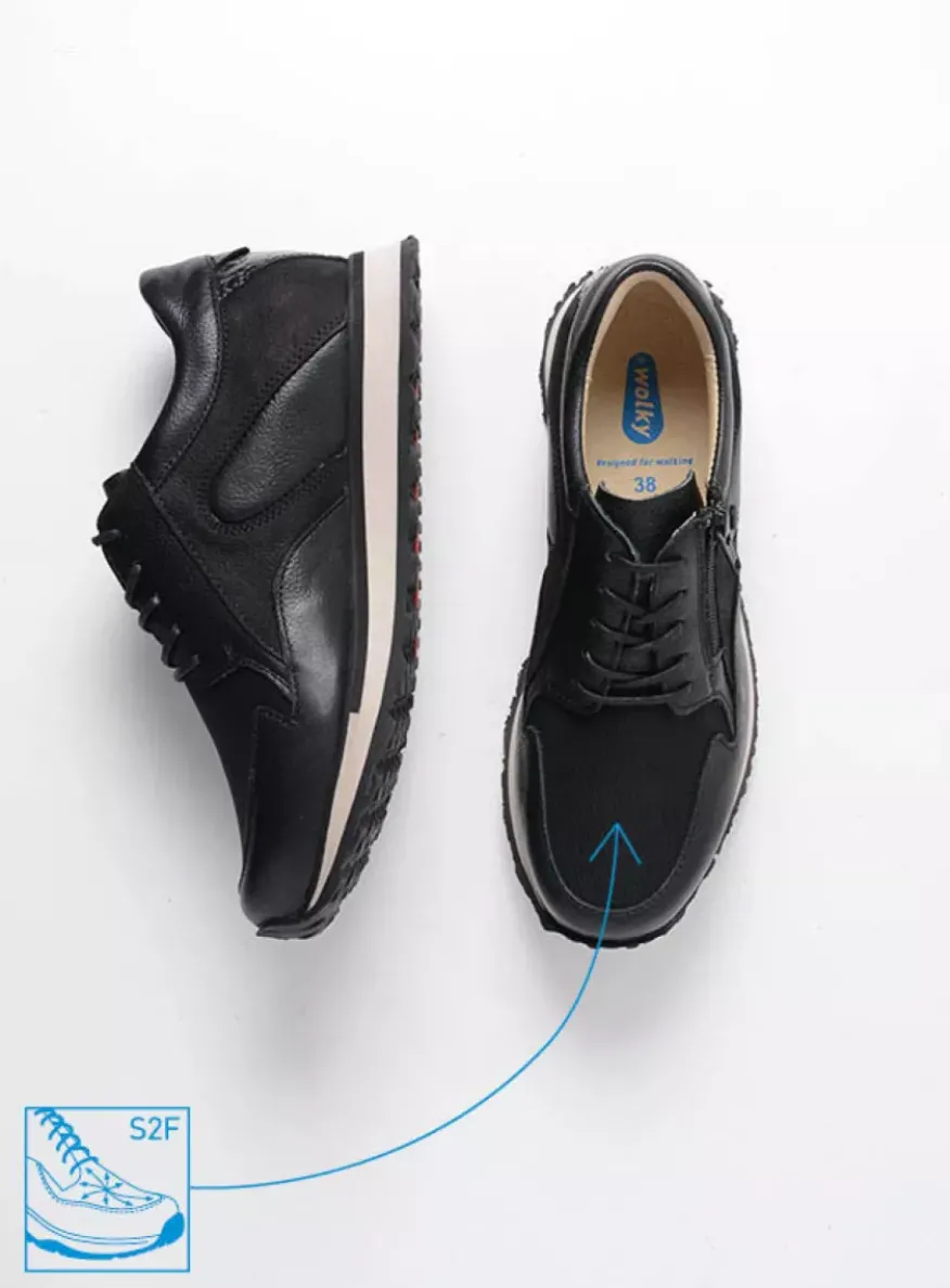 e-Go S2F - zwart combi stretchleer