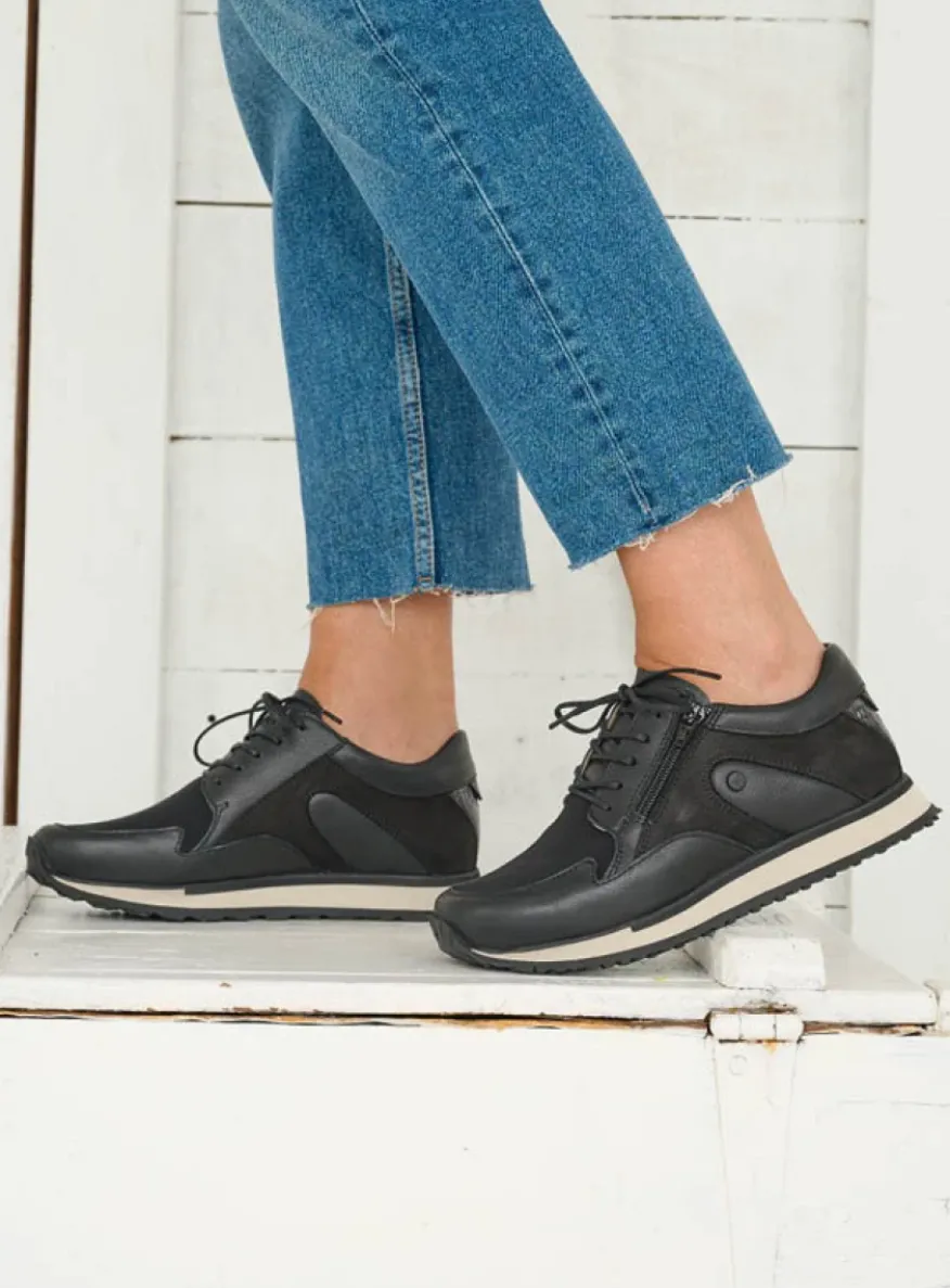 e-Go S2F - zwart combi stretchleer