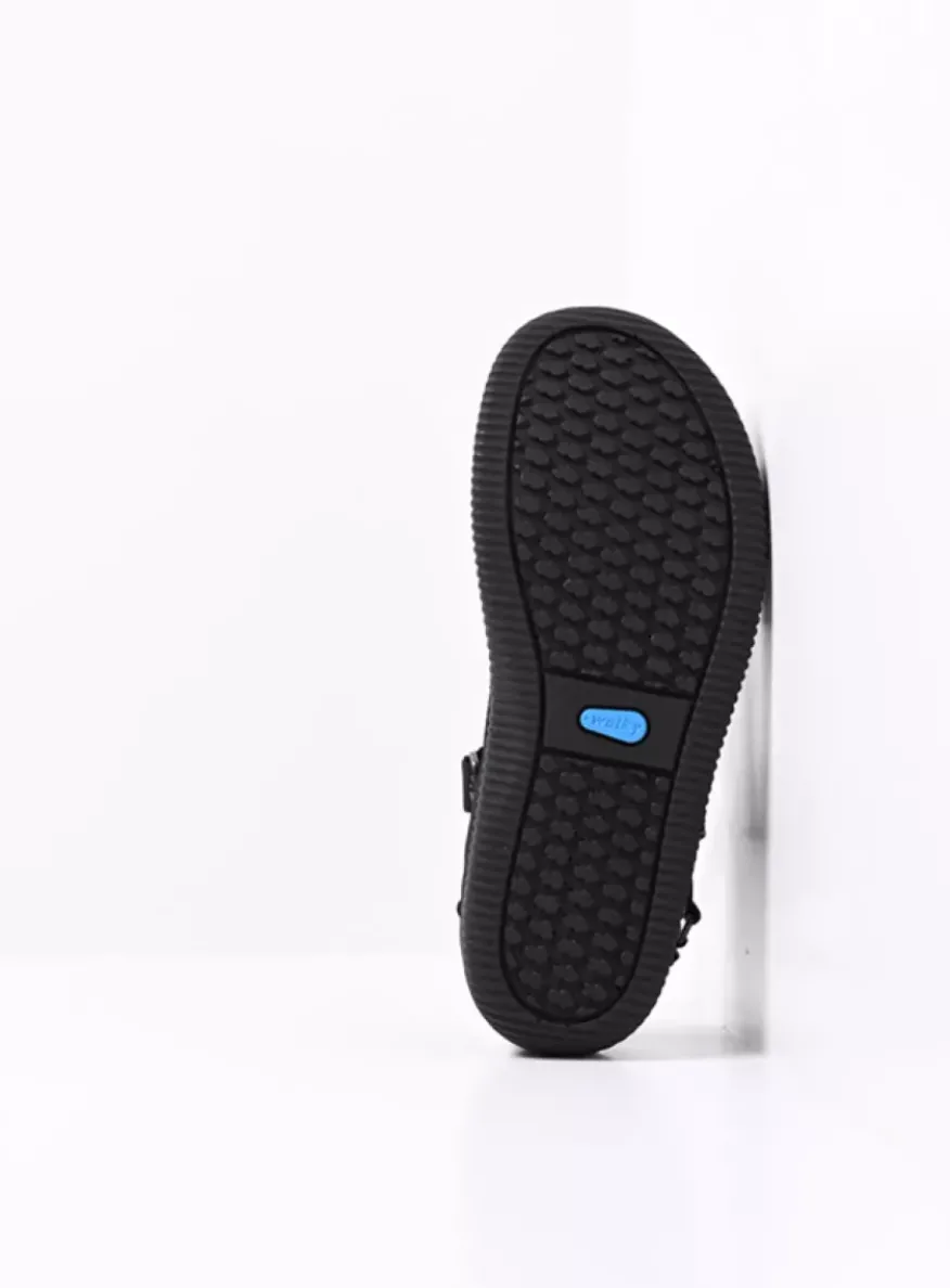 Energy Lady - zwart/multi flower nubuck