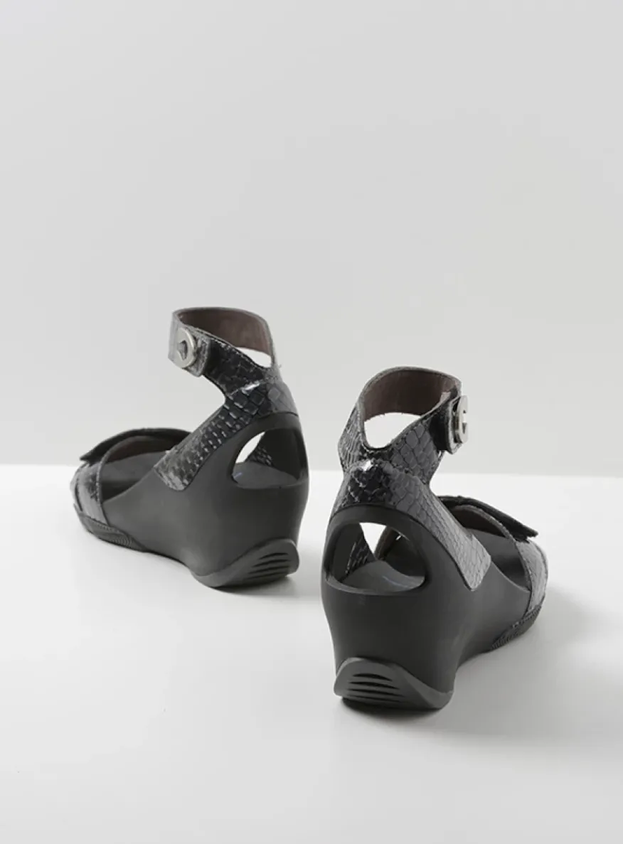 Era - antraciet crocolook lakleer