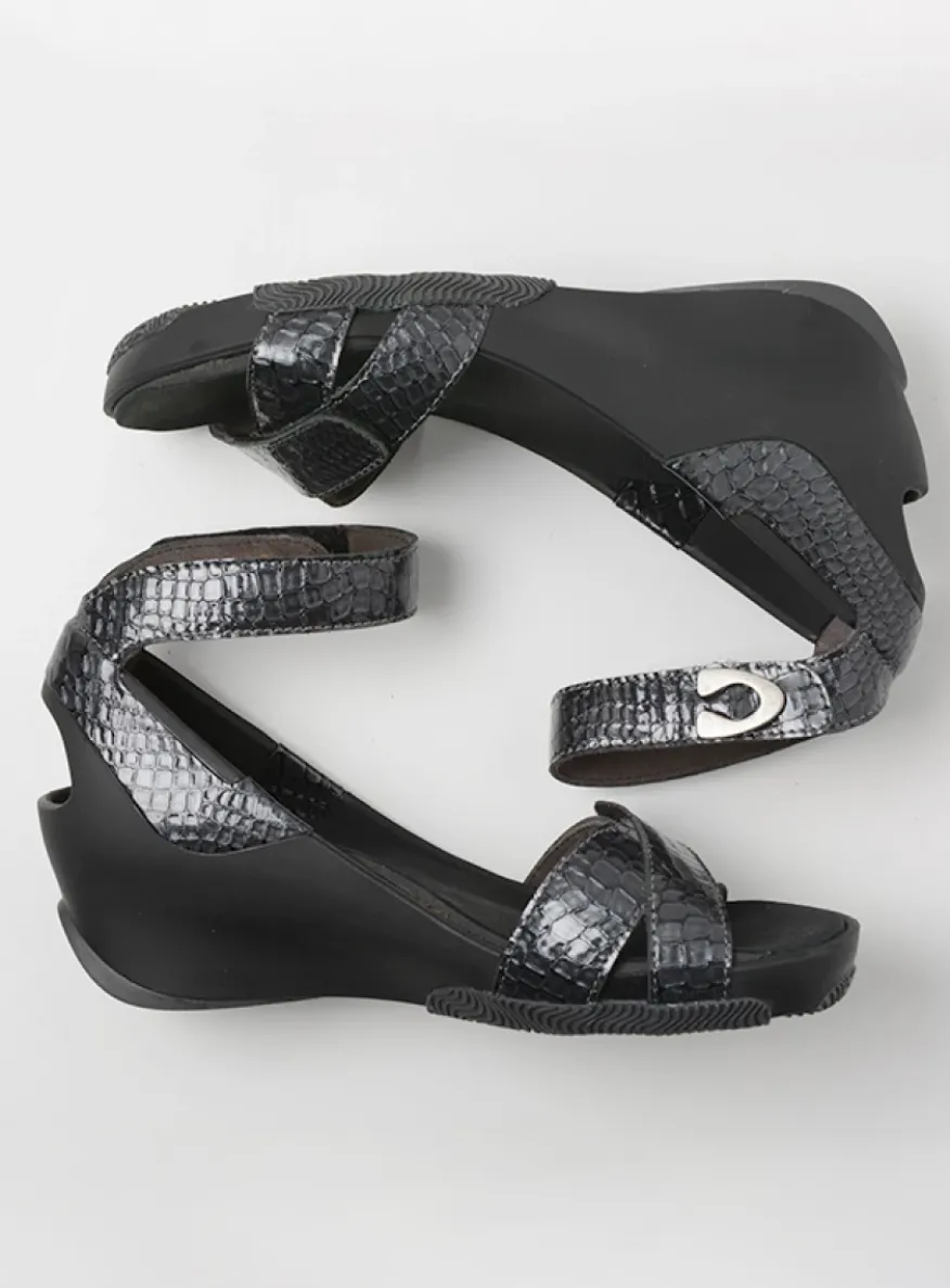 Era - antraciet crocolook lakleer