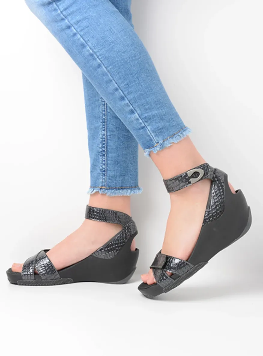 Era - antraciet crocolook lakleer