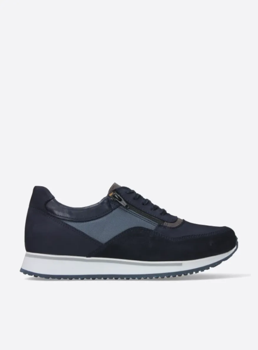 e-Runner - blauw combi leer
