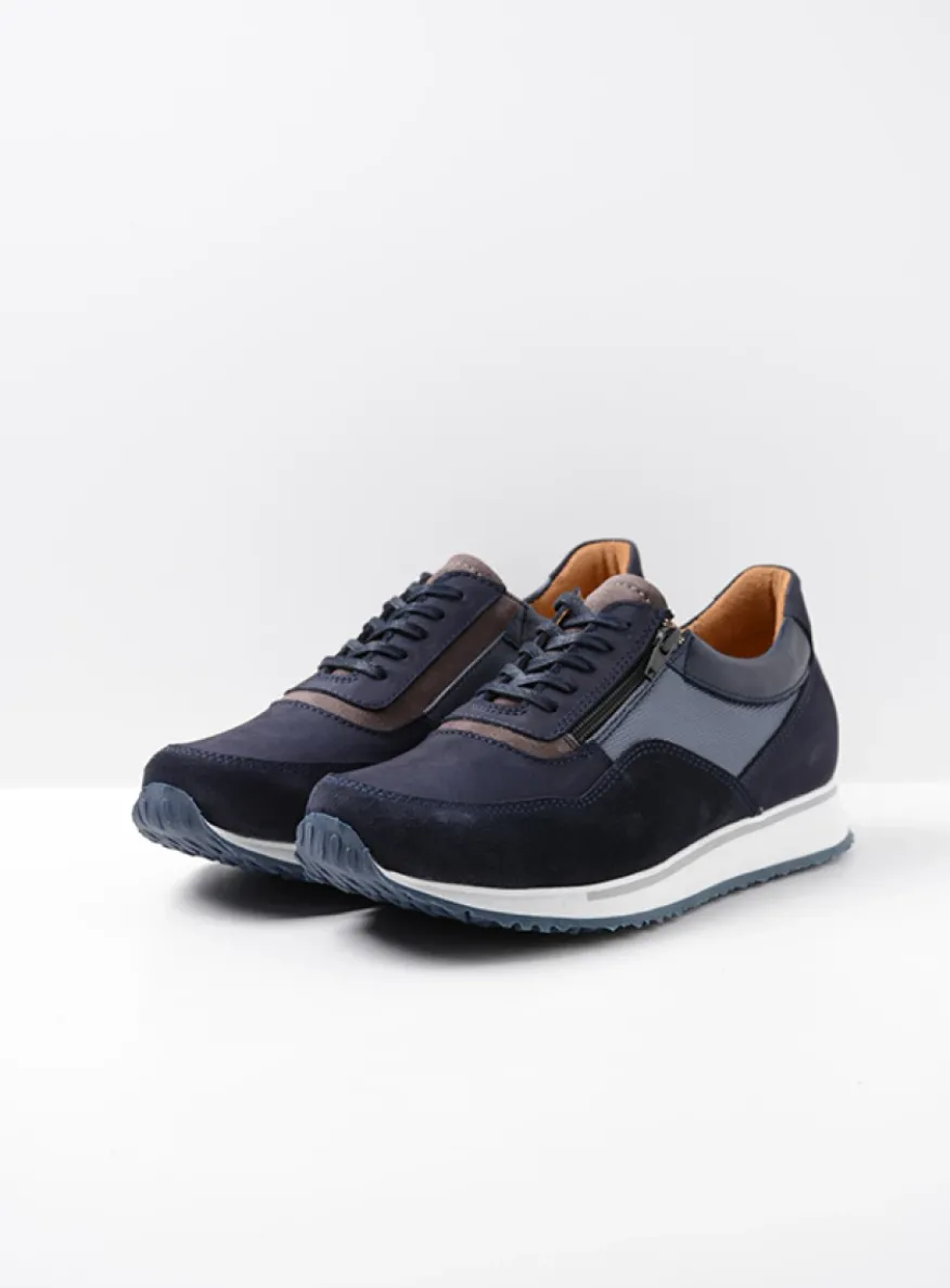 e-Runner - blauw combi leer