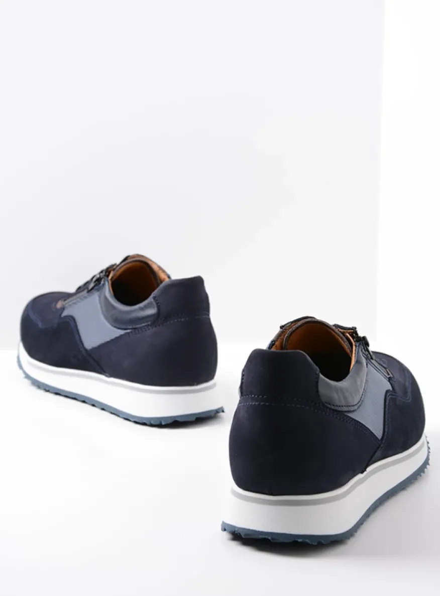 e-Runner - blauw combi leer