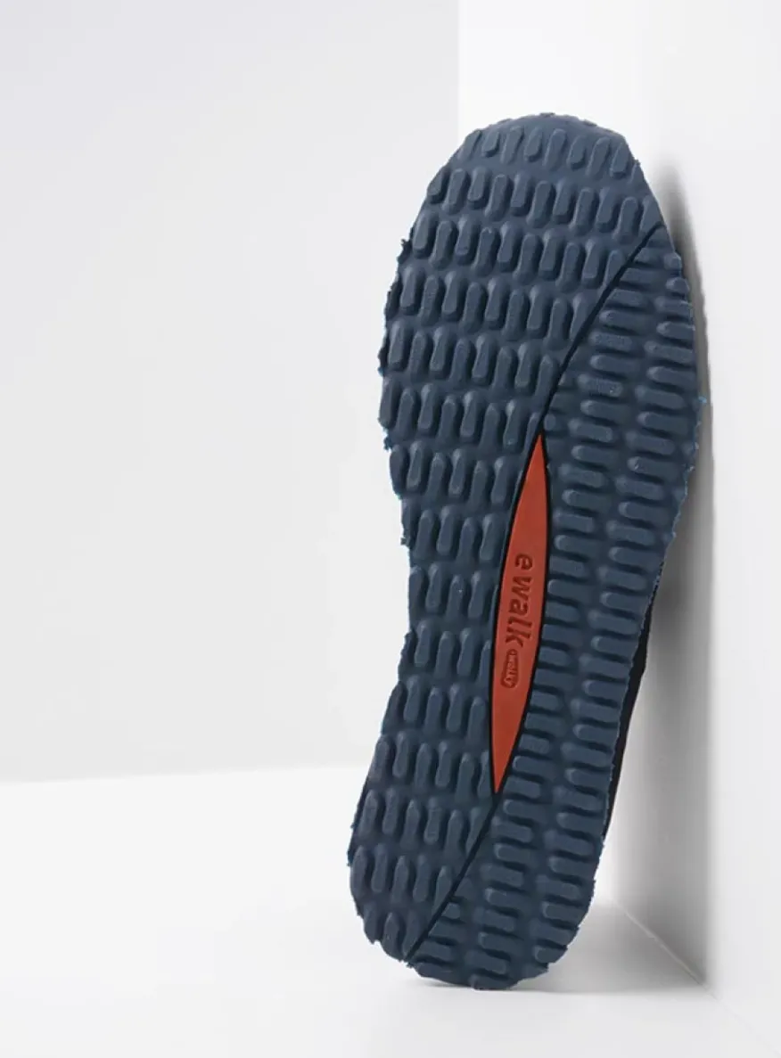 e-Runner - blauw combi leer