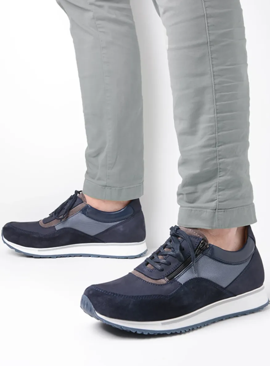 e-Runner - blauw combi leer