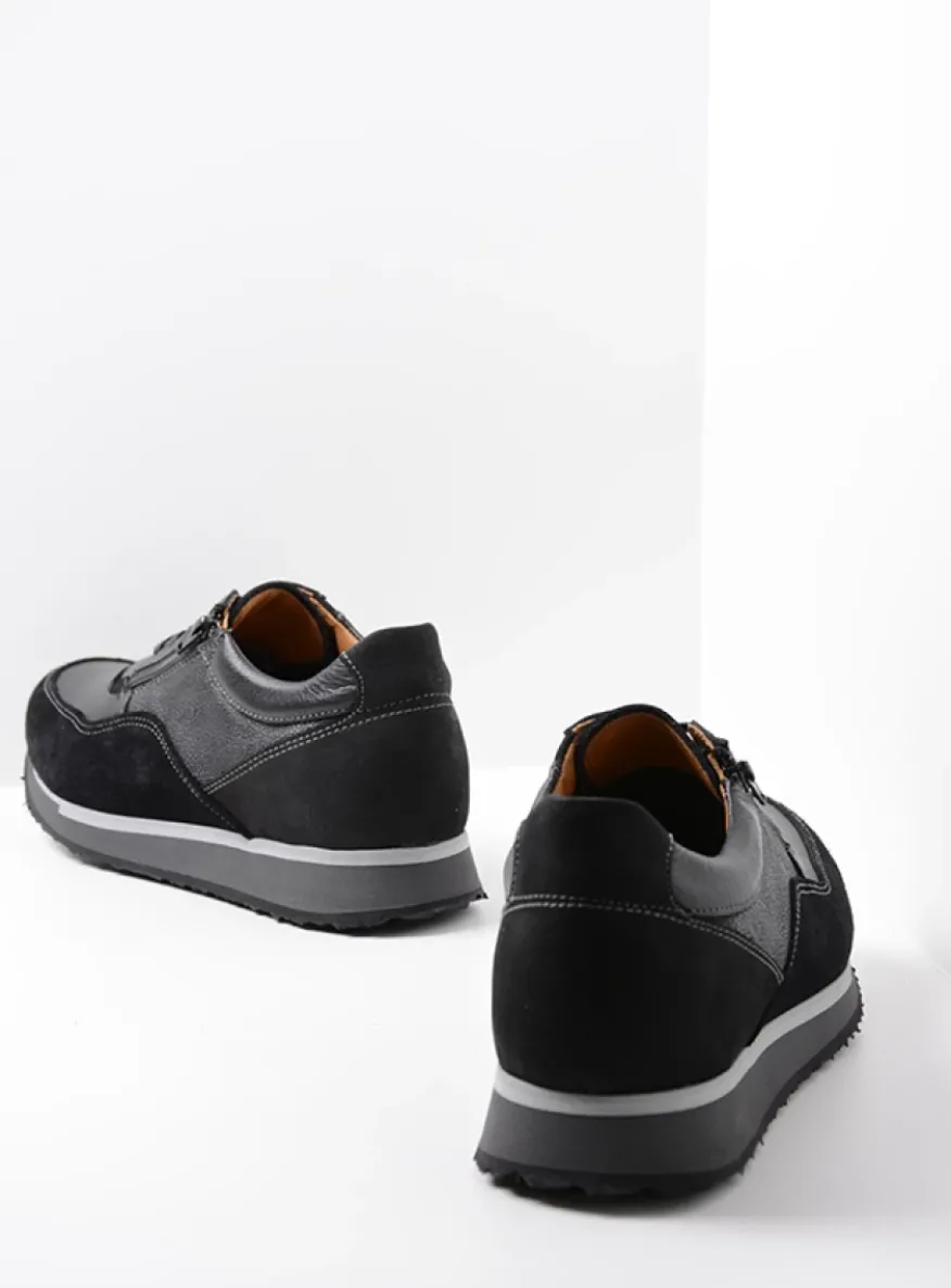 e-Runner - zwart combi leer