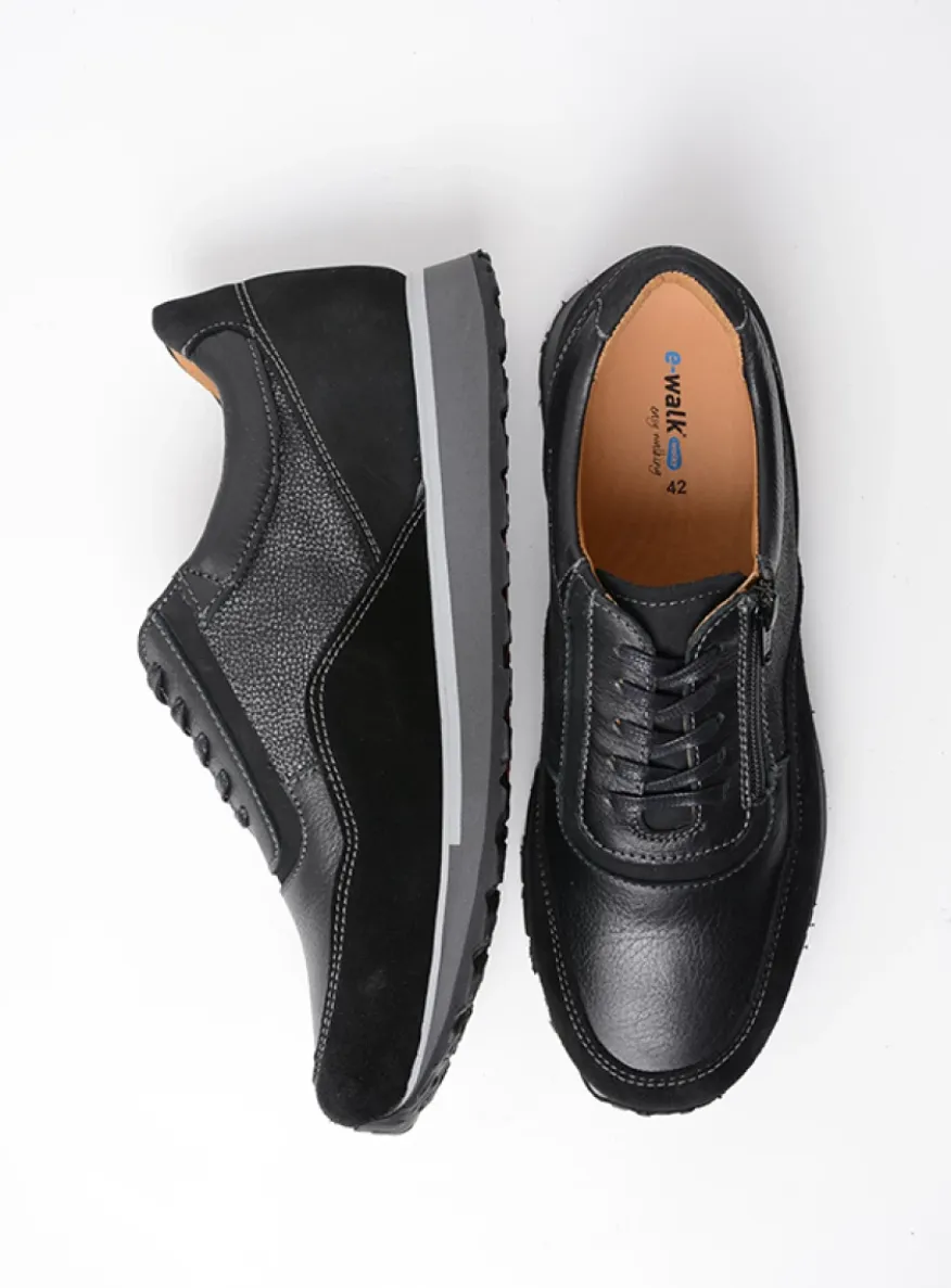 e-Runner - zwart combi leer