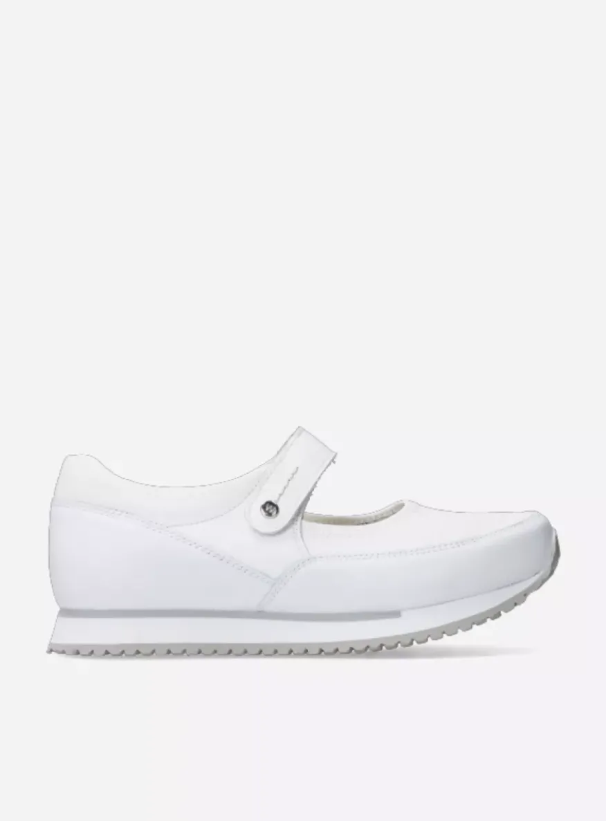 e-Step - wit combi stretch leer