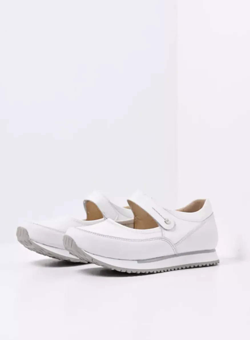 e-Step - wit combi stretch leer