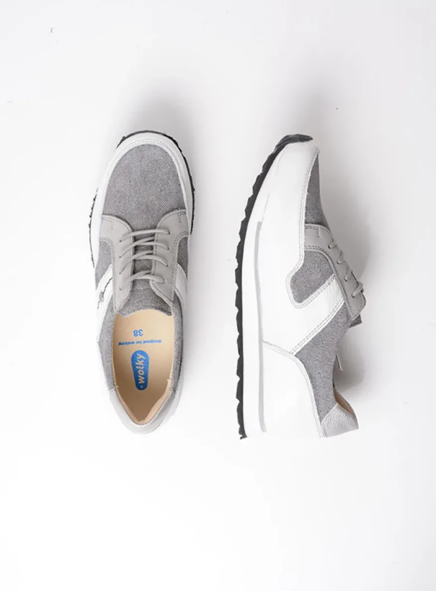 e-Walk - grijs/jeans leer