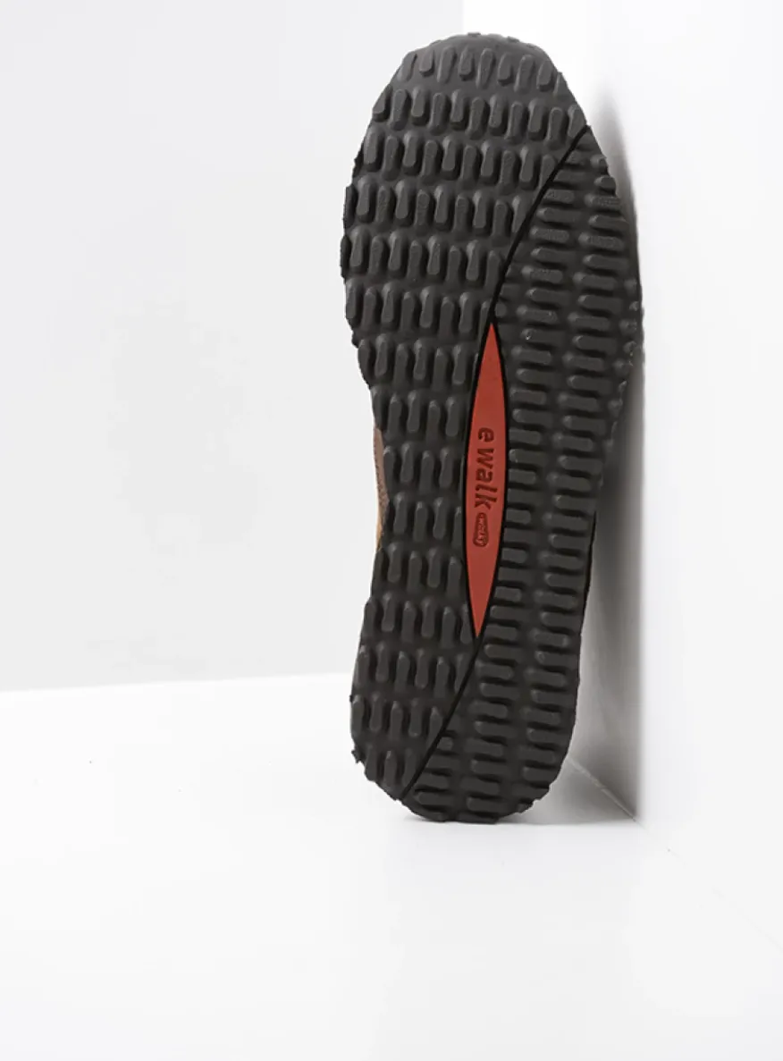 e-Walk - taupe grijsgroen combi leer