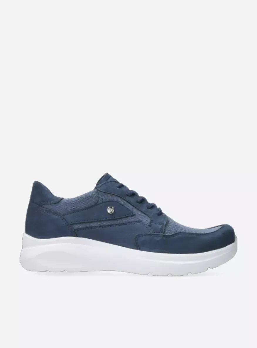 Impact S2F - denim combi stretch leer