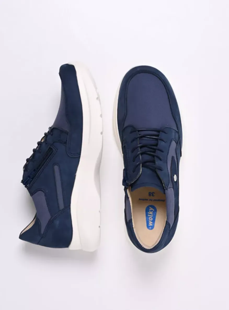 Impact S2F - denim combi stretch leer