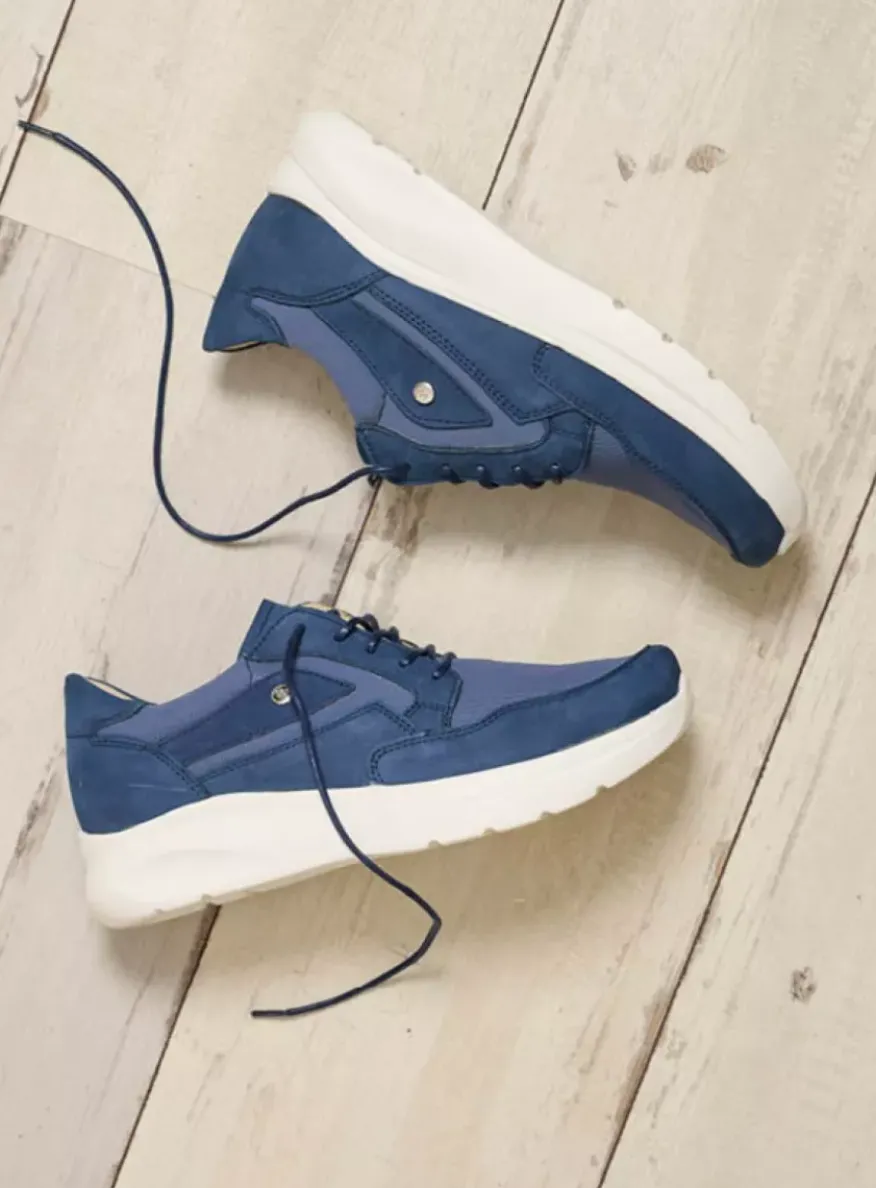 Impact S2F - denim combi stretch leer